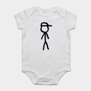 Simple stick figure, hand drawn, of a boy, or man Baby Bodysuit